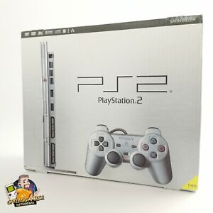 Sony Playstation 2 Slim Satin Silver / Silber | PS2 Console - NEU NEW OVP