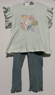 NWT Mother s Promise Seashell Bay Collection 4T T-Shirt Pant Outfit Set