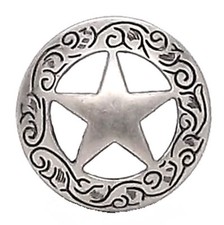 Engraved Western Star Screw Back Concho 1-1/8" 11373-03