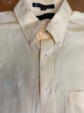 TOMMY HILFIGER TLC Mens Button Down Shirt Sz 16-34 Yellow Cotton B68