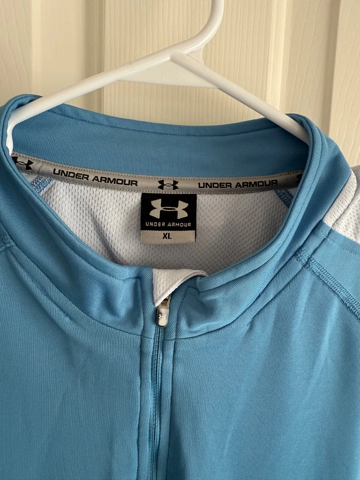 UNDER ARMOUR UPF 30+ 1/4 Zip Golf Mock Polo Shirt Men’s XL *NEW* - Image 3 of 4