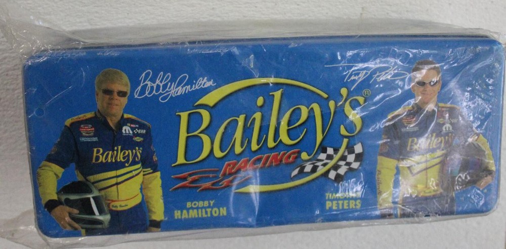 NASCAR Drivers Bobby Hamilton, Timothy Peters on a Bailey's Tin