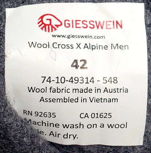 GIESSWEIN Wool Cross X Alpine Waterproof Boots Wool Lined, EUR 42/US 9 - Picture 5 of 6