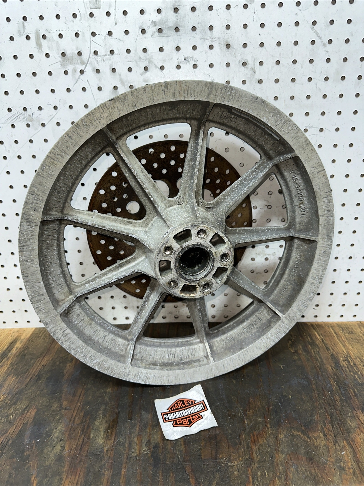 19861999 Harley 16x3” 16” 9 Spoke Mag Wheel FXR Dyna Sportster 763 eBay