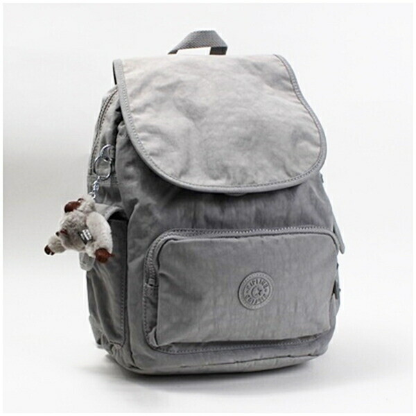 Authentic Kipling Rucksack Nylon Light Gray Used … - image 1