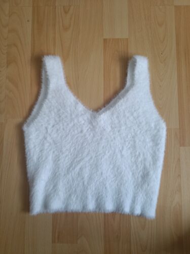 Shein Mädchen Flauschiges Top Shirt Ärmellos Träger Weiß Größe 150 - Bild 1 von 4