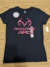 REALTREE APC Women's T-Shirt Black Short Sleeved Tee Shirt Size Medium NWT