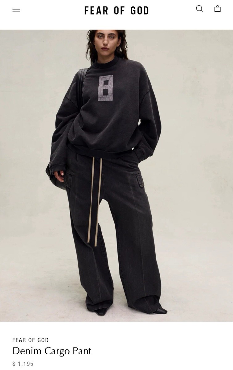 FEAR OF GOD ブラックデニムパンツ Fear Of God Japanese Denim Cargo Pant Collection 8 Retail $1,195