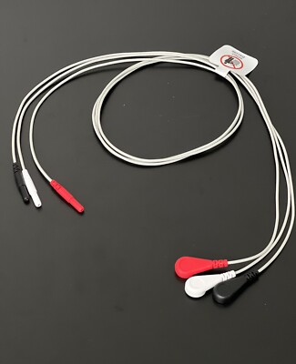 ECG EKG Leadwires Holter Recorder 3 Leads Snap - US Located - Same Day Shipping
