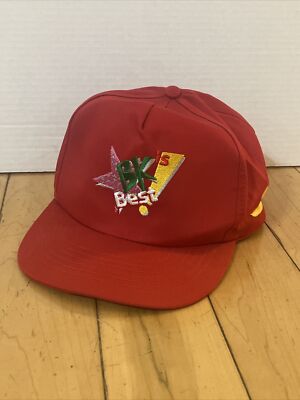 90s Vintage Burger King BK Is Best Fast Food Promo Red Hat Headwear VTG  1990s - Main Image