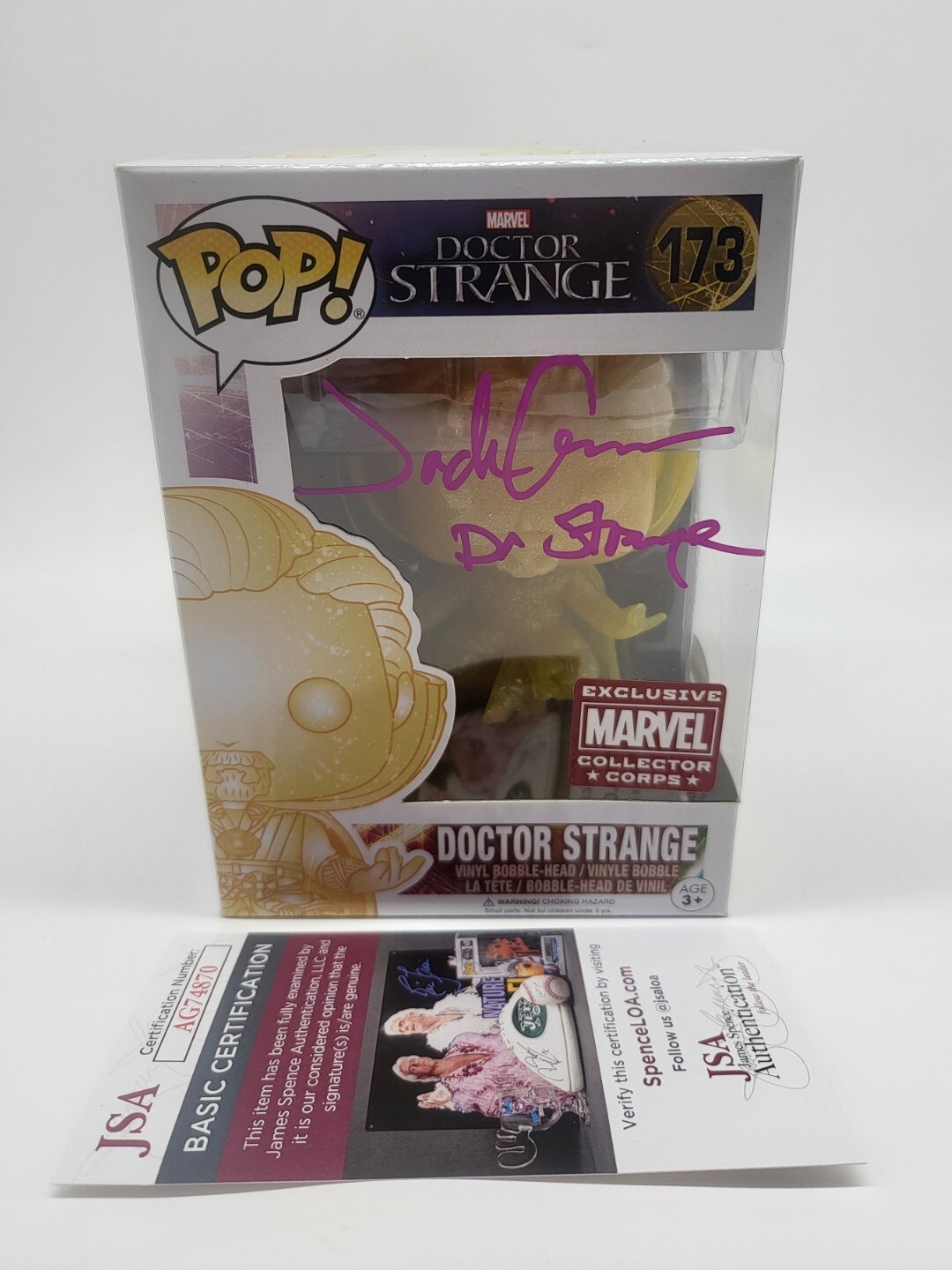 ¡Funko Pop Firmado Por Jsa Jack Coleman! Dr. Doctor Strange #173 Marvel Collector Corp