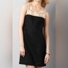 ANN TAYLOR LOFT embroidered linen shift DRESS 4P