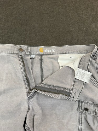 CARHARTT CARGO SHORTS MENS 42 x 10" INSEAM FADED Gray WORKWEAR RELAXED FIT v - 第 5/11 張圖片
