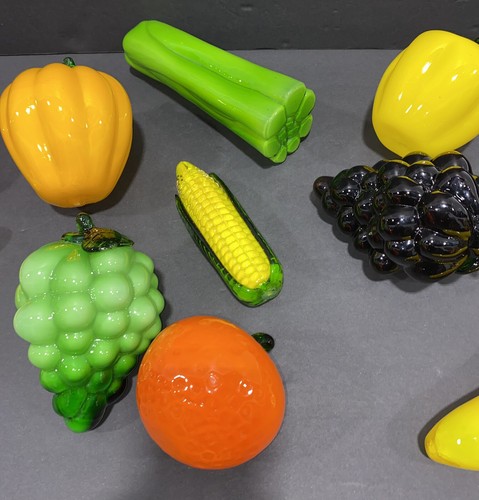 VINTAGE KONVOLUT (11) MUNDGEBLASENES KUNSTGLAS GROSS MURANO ART OBST & GEMÜSE - Bild 11 von 12