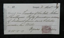 1864 Liverpool England John & Agnes Shallcross Inheritance Receipt GENEALOGY