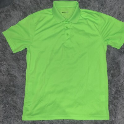 Sport-Tek Unisex Short Sleeve Sport Wick Polo Shirt Size Large Neon Green 