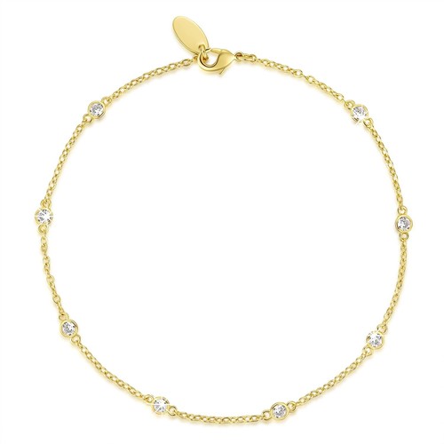 14K Gold Anklets for Women Non Tarnish 15 Carat Diamond Ankle Bracelets  G2U