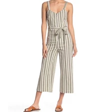 Romeo & Juliet Women's Size Large Striped Belted Jumpsuit
