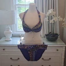 Becca By Rebecca Virtue Womens Two Piece Bikini Set Aztec Print Lined Padded S&M