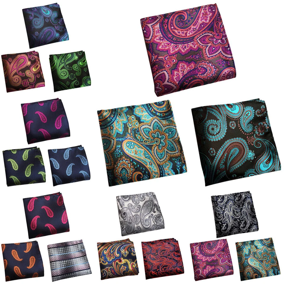 3 Stück Männer bunt Paisley Blumen Einstecktuch Taschentuch Party Taschentuch - Bild 1 von 1