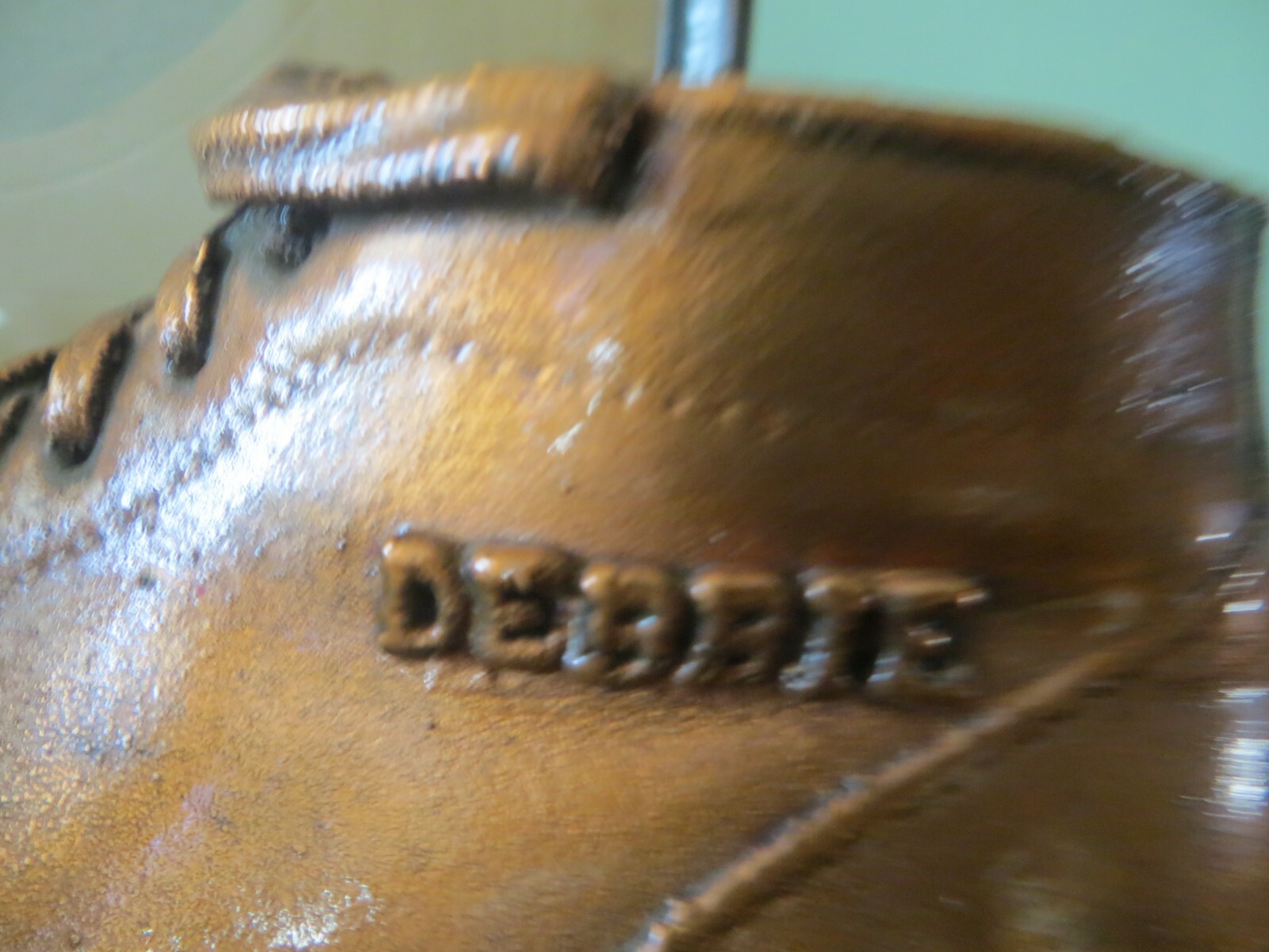 Warner Electric Co. brass shoes self standing picture frame advertising award