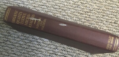 Vintage ORGANIC QUANTITATIVE MICRO ANALYSIS by Joseph and Victor Niederl 1938