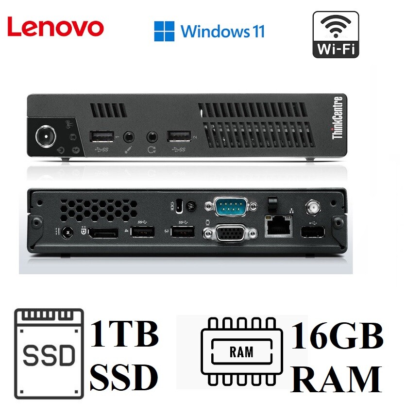 Windows 11 Lenovo ThinkCentre Tiny Core i7 16GB RAM 1TB SSD Wi-Fi PC Desktop