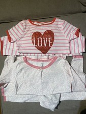 Carter  s Girls Two Sets Of Pajamas Pink Short And Long Sleeves Long Pants Size 7