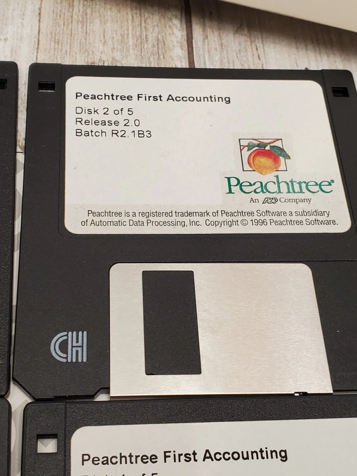 Peachtree First Accounting Windows 95 & Windows 3.1 PC 3.5 Floppy Diskettes & CD - Image 4 of 4