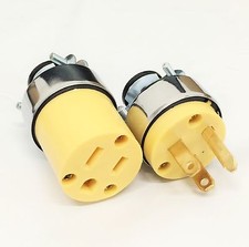 1 Female 1 Male Extension Cord Replacement Electrical Plugs 15AMP 125V 3 Prong