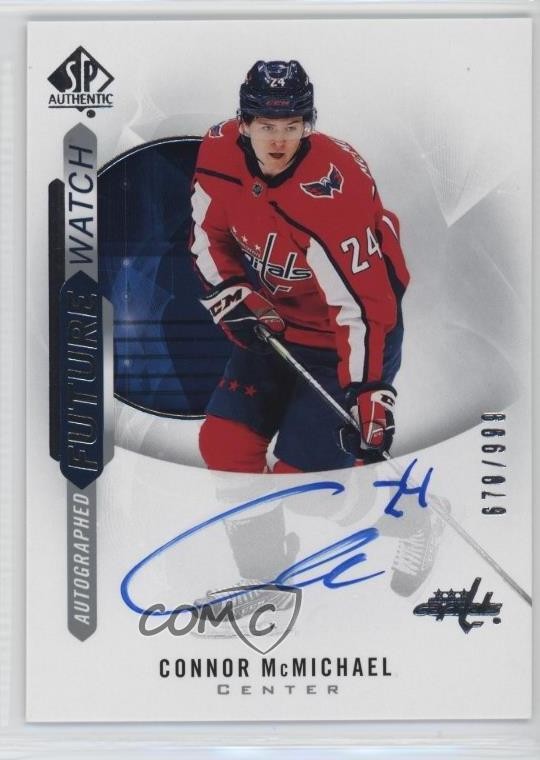 2020-21 SP Authentic Future Watch 679/999 Connor McMichael #149 Rookie Auto RC