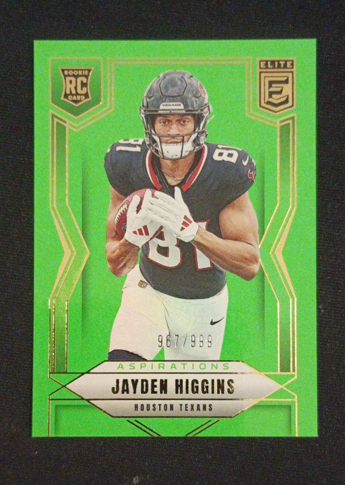 2025 Donruss Elite Jayden Higgins RC #134 Aspirations Lime Green #'d 967/999