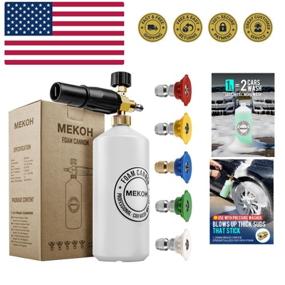 #ad #ad Professional 4000 PSI Foam Cannon 1L Capacity with Adjustable Spray amp; Nozzles $19.79