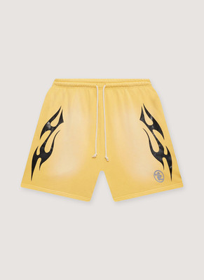 Hellstar Flame Shorts Yellow