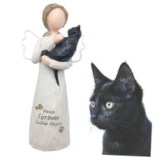 LUROLURORY Cat Memorial Gifts for Loss of Cat, Cat Loss Sympathy Gifts, Black