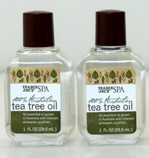 2 Pack Trader Joe's SPA 100% Australian Tea Tree Oil 1 fl oz each Essential ACNE