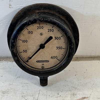 #ad Vintage Lonergan GM Car Steam Pressure Gauge 400psi Bronze Steampunk Cast Iron $288.80