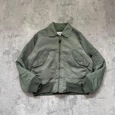 90s Alpha Industries CWU-45/P Flight Jacket L Seage Green Quilted USA Made