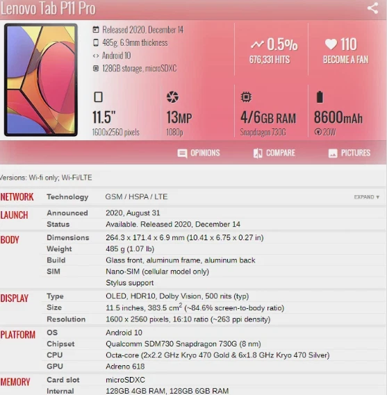 Repuesto digitalizador pantalla táctil pantalla LCD para Lenovo Tab P11 Pro TB-J706 Foto 4 de 4