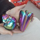 10.1LB 7Pcs Rainbow Aqua Aura Jasper Crystal Angel Fox Elephant Titanium Coating — photo 9