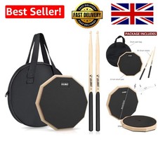 High Elasticity 12-Inch Drum Practice Pad - Quiet Practice with Hickory Sticks