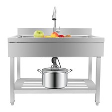 Stainless Steel Utility Sink 39.37x19.69x31.5 Inch Freestanding Single Bowl