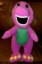 Vintage 1992 Playskool Talking Barney Purple Dinosaur Plush 71245