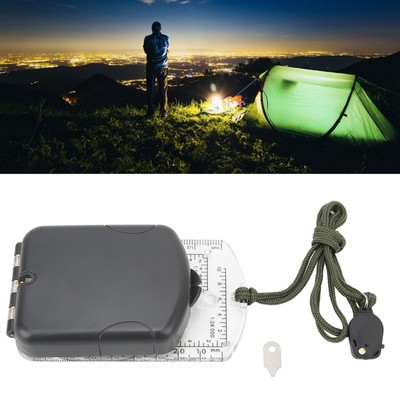 Multifunctional Plastic Compass With Scales Portable Gradiometer Magnifying Glas
