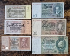 Drittes Reich - LOT 6 x BANKNOTE - 1 2 5 10 20 50 Reichsmark 1929-1942