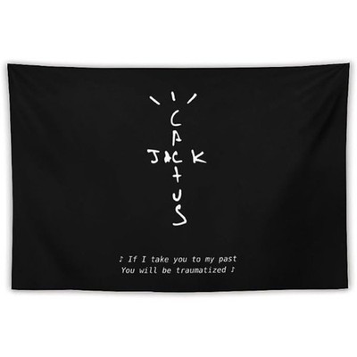 Cactus Jack Travis Wall Tapestry w/ Scott Logo & Lyric Print, 60x40 in
