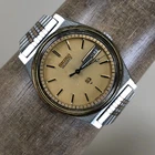 Vintage Seiko SQ Men 7123-8439-P Dress Day Date Two Tone Quartz 34mm Watch 7"