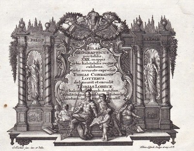 Atlas Geographicus Titel Titelblatt title page Lotter Lobeck engraving 1760