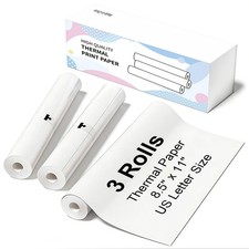 3 Rolls Thermal Printer Paper 8.5x11 Inch US Letter Fits N80 D80