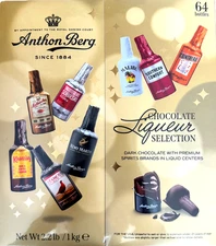 NEW ANTHON BERG DARK CHOCOLATE LIQUEURS 64 BOTTLES 2.2 Lb/ 1kg ASSORTMENT GIFT